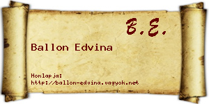 Ballon Edvina névjegykártya